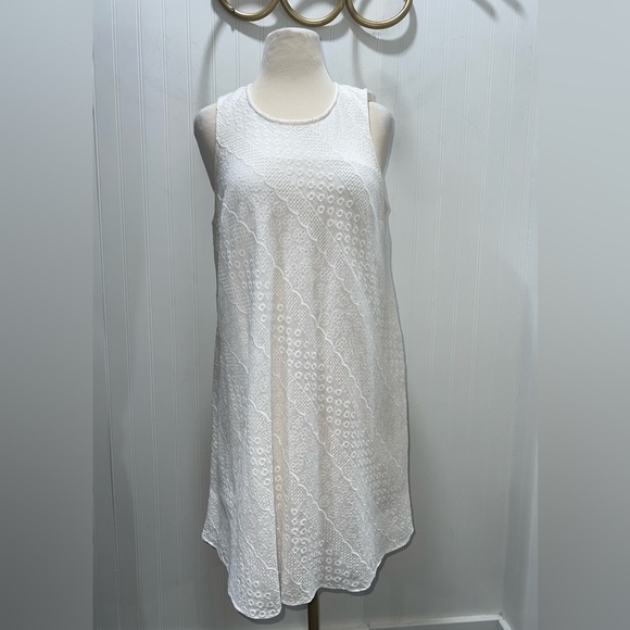 Calvin Klein Dresses & Skirts - Calvin Klein White Textured/Eyelet Fabric Dress